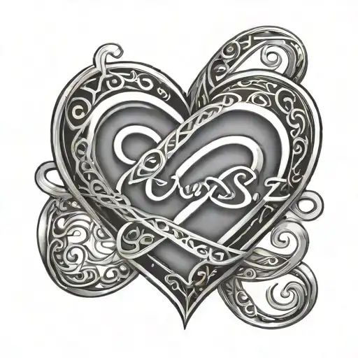 Simple Infinity Heart With Arabic Name For Genesis