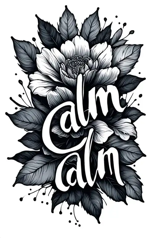 The Word Calm In Fine Script Font