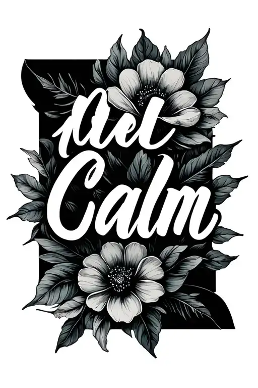 The Word Calm In Fine Script Font No Background