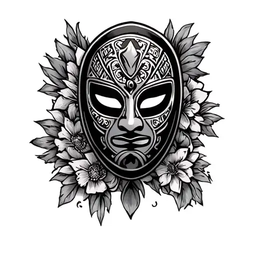 Luchador Mask Surrounded By Mexican