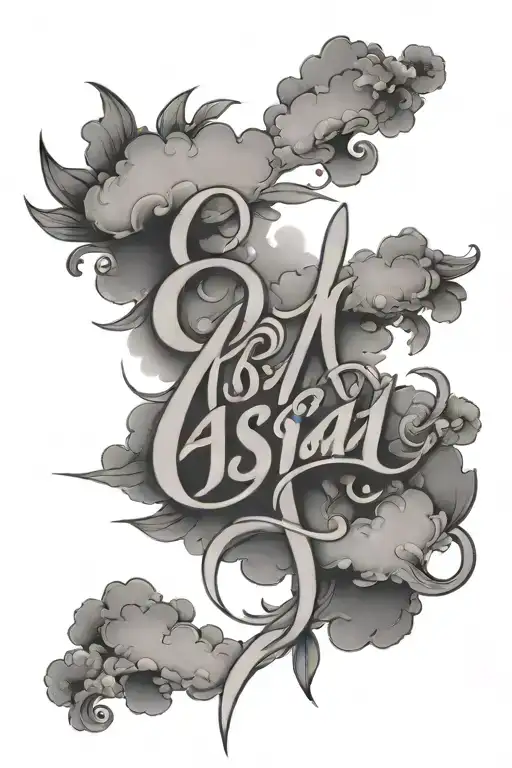 The Name ''Assiah'' In A Pretty Writing With Clouds In The Backround