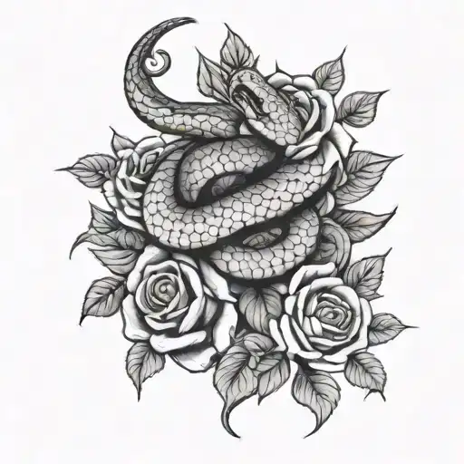 Snake And Roses