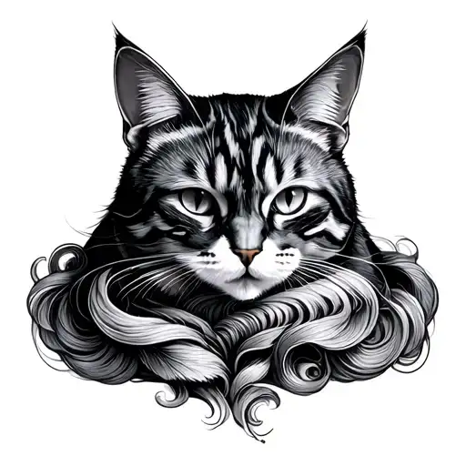 Unknown Pleasures Art With A Cat Curled