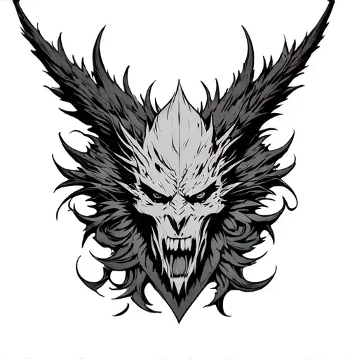 Berserk Inspired Chest Tattoo Medium Size Symmetrical