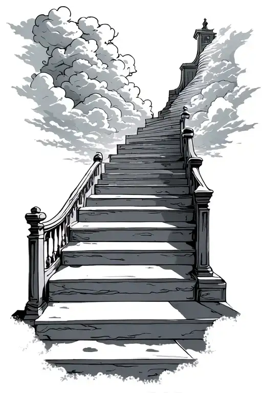 Stairs To Heaven With Clouds
