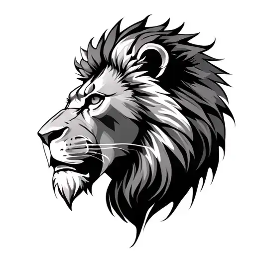 Cyber Style Lion Head Surrounded