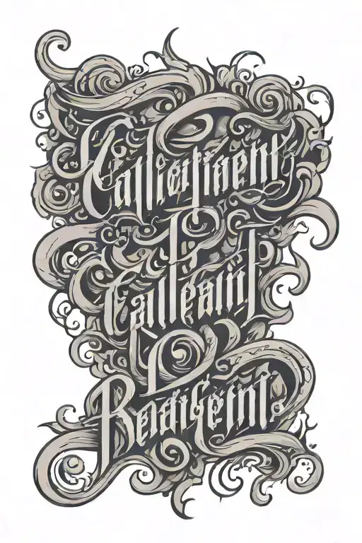 Calligraphy Style Lettering Tattoo Kelliah Reign