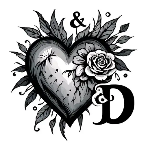 A And D Initial Heart Made