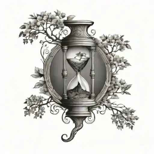 Hourglass With A Tree Of Life