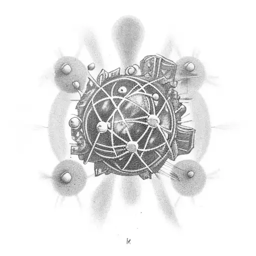 Atomic Particles Orbiting Around A Book