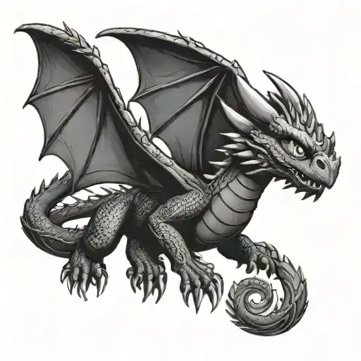 Tattoo Of A Dragon Named Night Fury From The Cartoon How To Train A Dragon