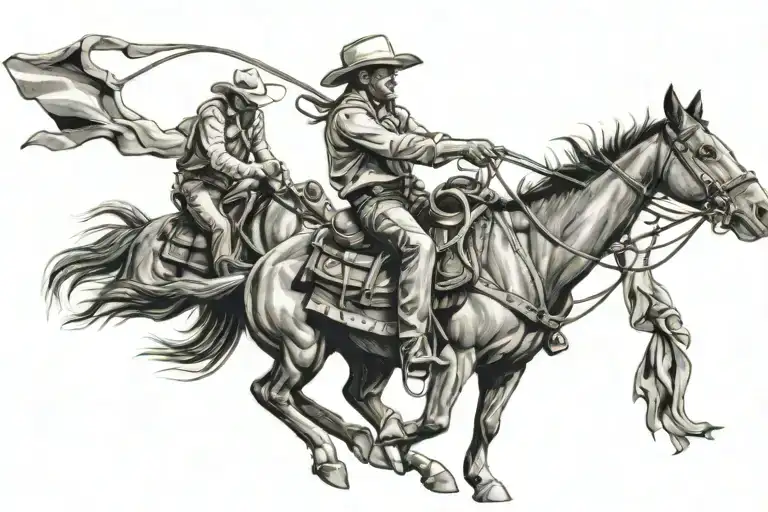 Team Roping Rodeo Cowboy Riding