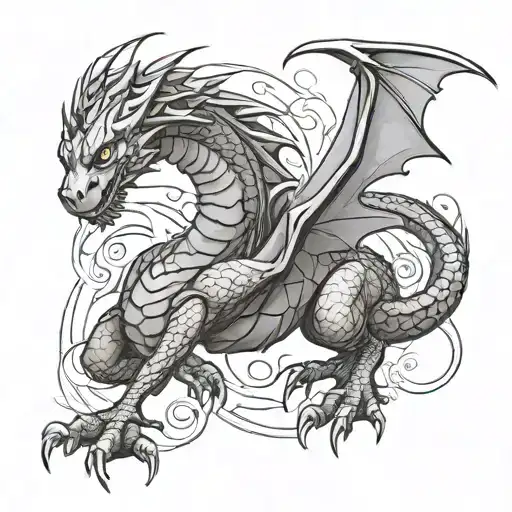 Tattoo Of A Dragon Named From The Cartoon How To Train A Dragon