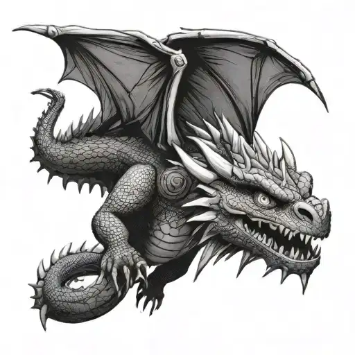 Tattoo Of A Dragon Named Nigth Fury From The Cartoon How To Train A Dragon