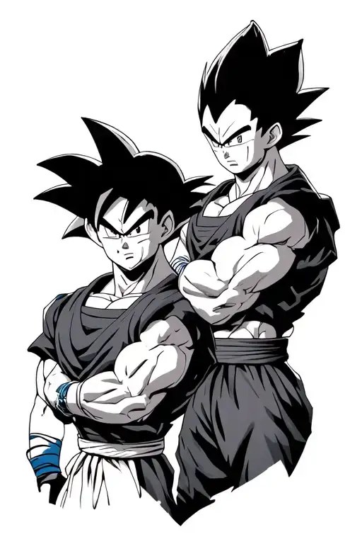 Son Goku And Vegeta Posing