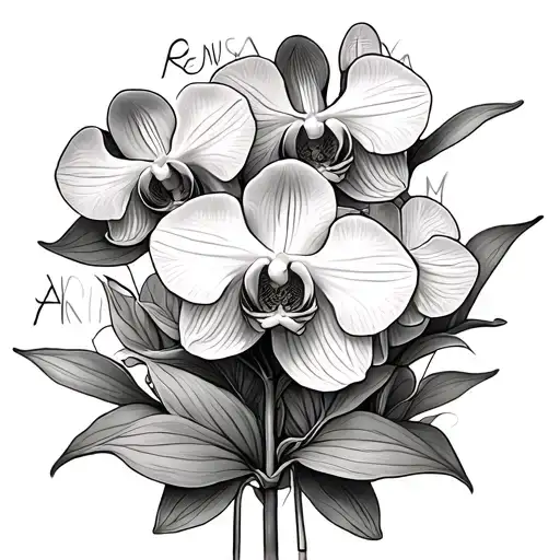 Cancer Sign With Orchid Flowers And Name