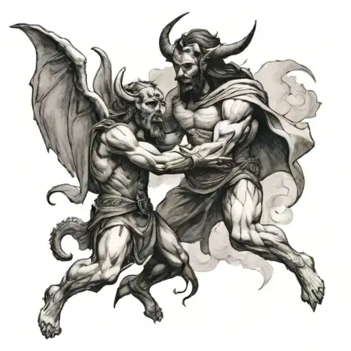 Oh Jesus And The Devil Having A Fight