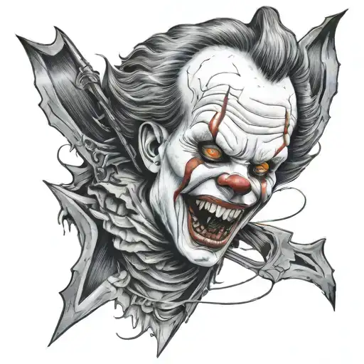 Bowing Arrow Going Through Pennywise Annabell And Scream