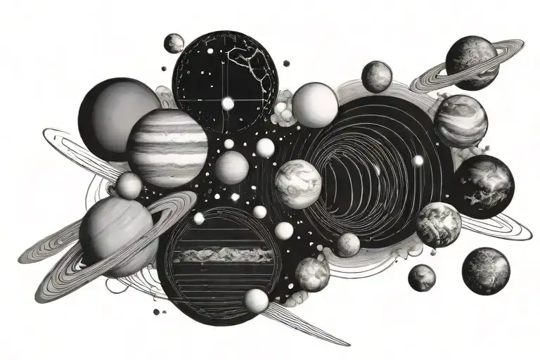 Solar System In A Line