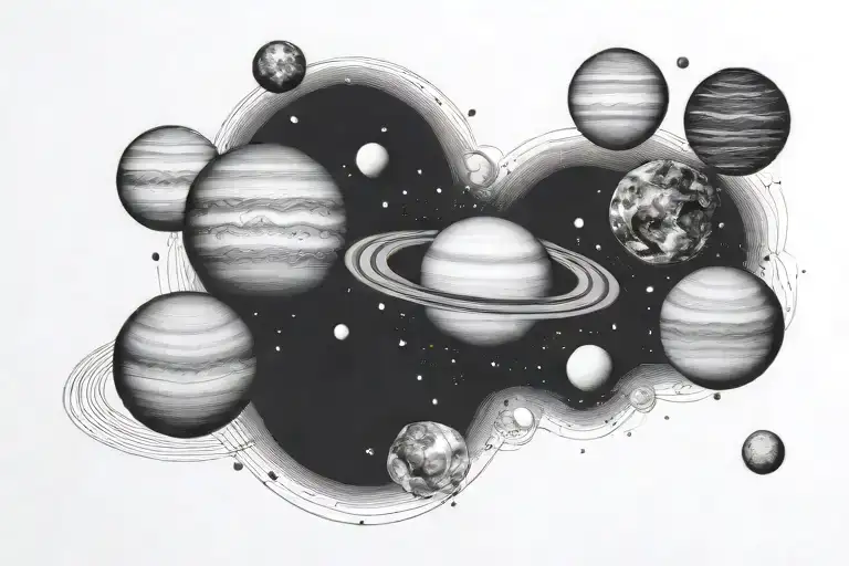 Solar System In A Line