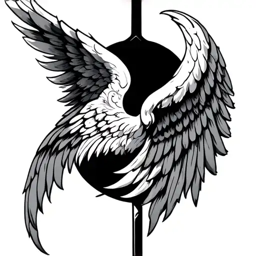 God Wings With Sword Back