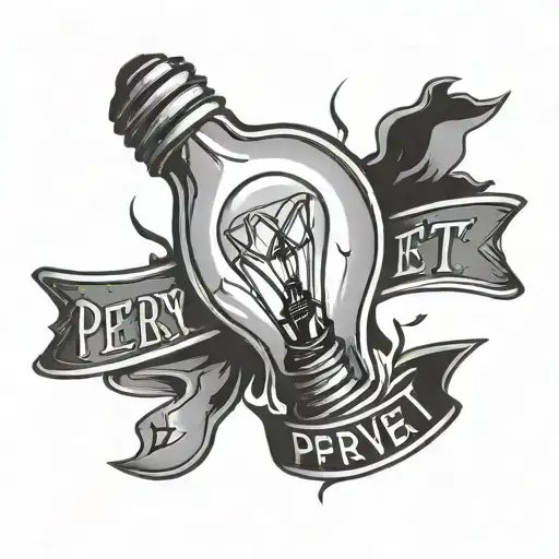 Light Bulb With The Word Pervert As Filament Inside