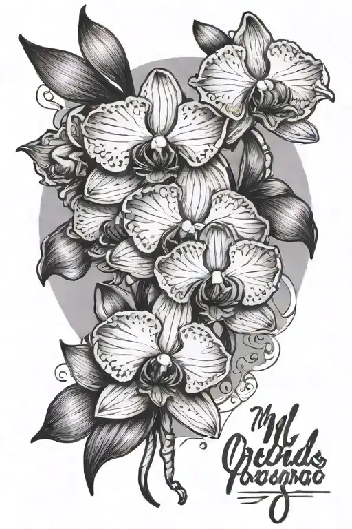 Orchid With Cursive Writing Saying My Flaws Cut Through Me Like Razors