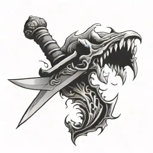 A Knife With Teeth On Its Edge Sword