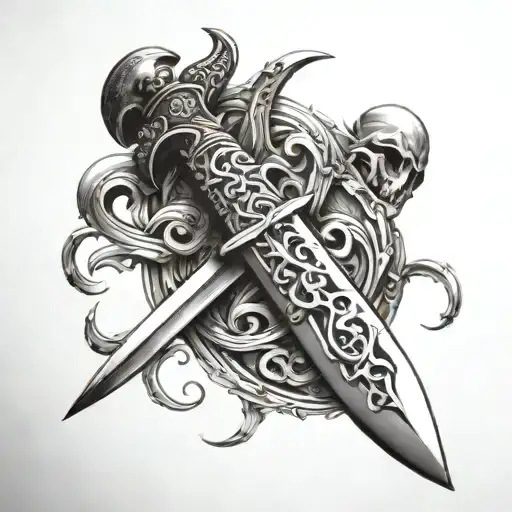 A Knife With Teeth On Its Edge Sword