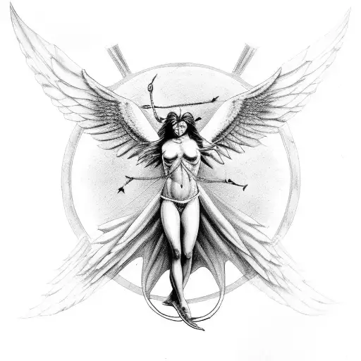 Half Angel Half Succubus Vitruvian Man