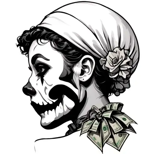 Chikano Clown Money Death Girl Side Profile