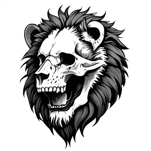 Half Lion Half Skull