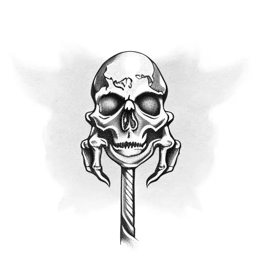 Skeleton Hand Holding A Blunt With Flames