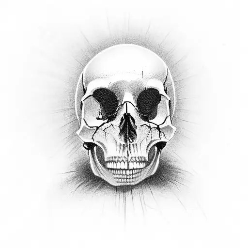 Half Skull Barb Wire Hands Reaching Out Top