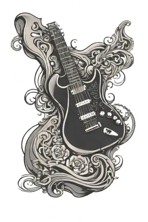 E Guitar And Skateboard