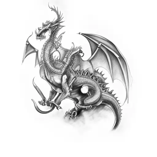 A Motorcycle Engine Transformed Into A Powerful Dragon