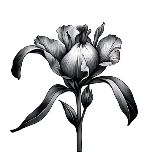 Iris Flower In Rainbow Color