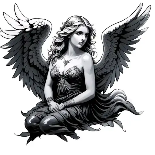 Hot Angel With Wings