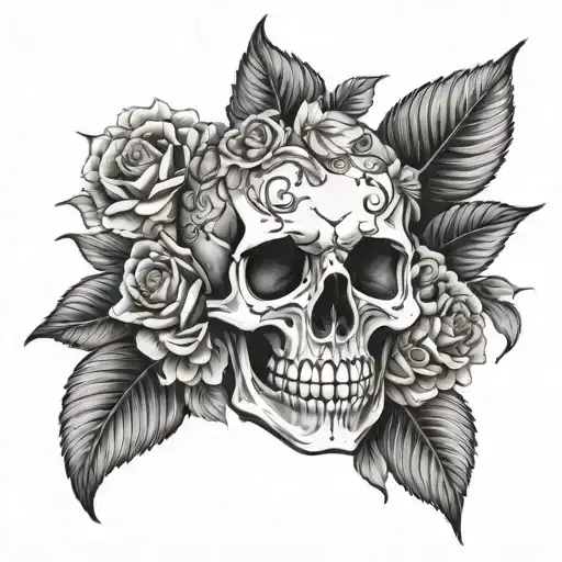 Skull And Flowers