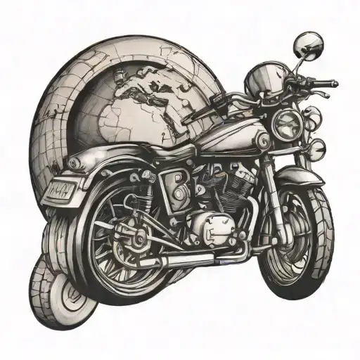 Motorcycle Spinning The Globe Beneath Its Wheels