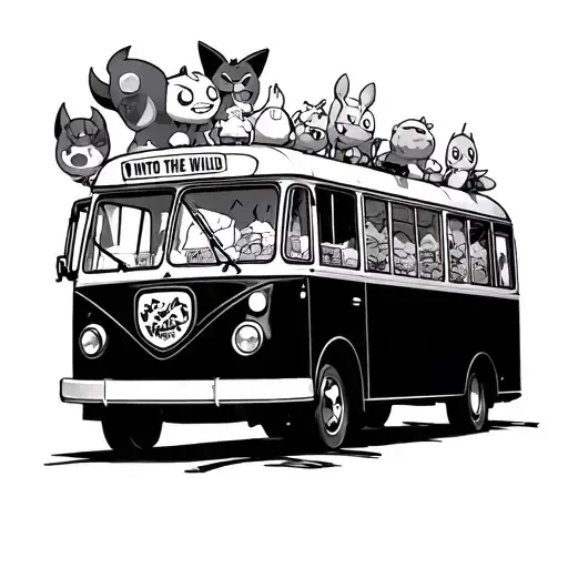 Magic Bus From Into The Wild Movie With Pokemon Caracters In It