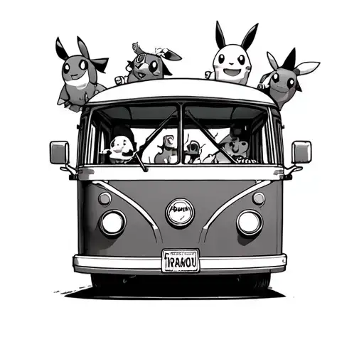 Magic Bus From Into The Wild Movie With Pokemon Characters In It