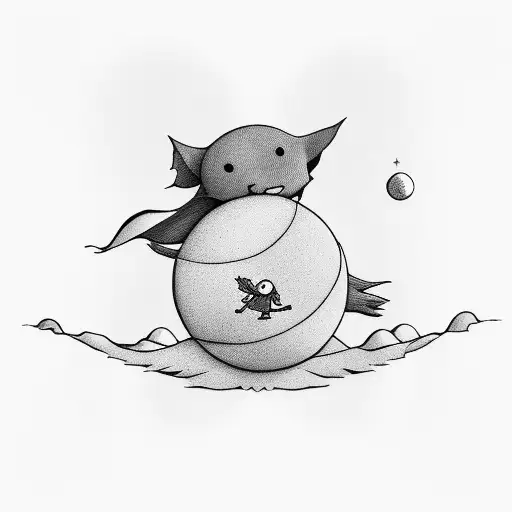 A Minimalistic Design Of The Little Prince With His Famous Quote