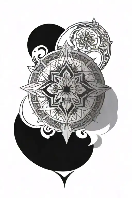 Kingdom Hearts With Mandala Design