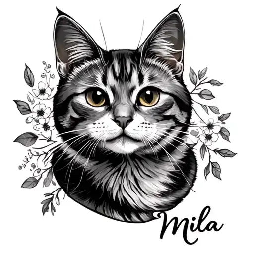 Cat Name Mila Name In Cursive