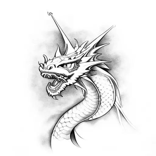 Dragon On The Background Of Bathing From Churches