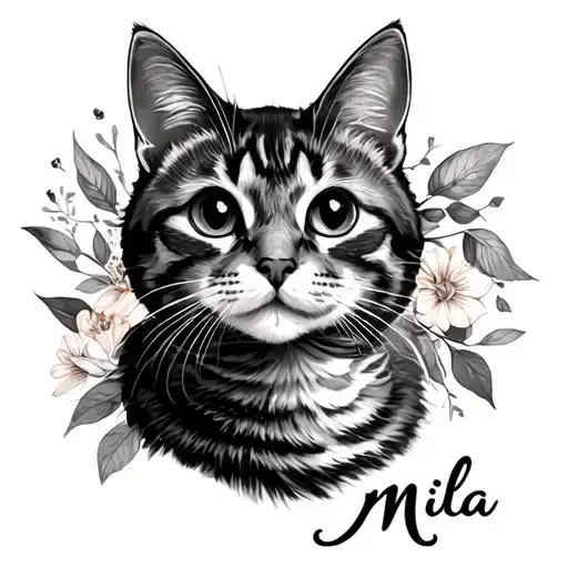 Cat Name Mila Name In Cursive