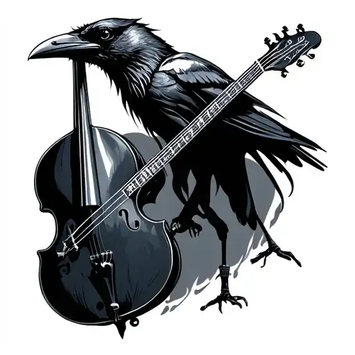 Raven And Upright Bass