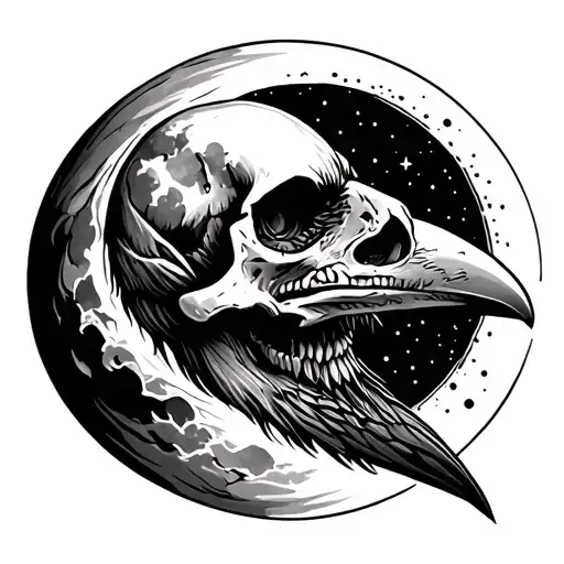 Raven Skull Moon