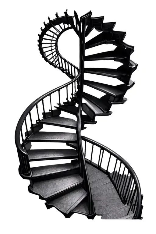 Looking Down At A Spiral Stair Case 3D Fibonacci Sequence Engineering Drawing